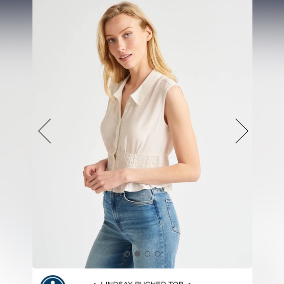 Splendid Lindsey Rouched Top-XS-Cream-NWT - Picture 2 of 6